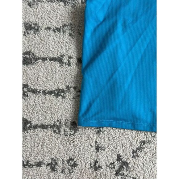 Nike Dri-Fit Crop Tank Top Womens Medium Blue Sleeveless Crew Neck Slim Fit Acti - Picture 3 of 7